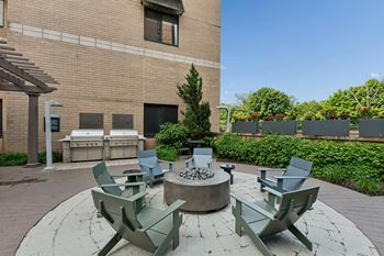 Outdoor firepit at 15 bank apartments in white plains, ny 10606